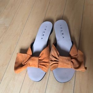 Zara tangerine bow sandal